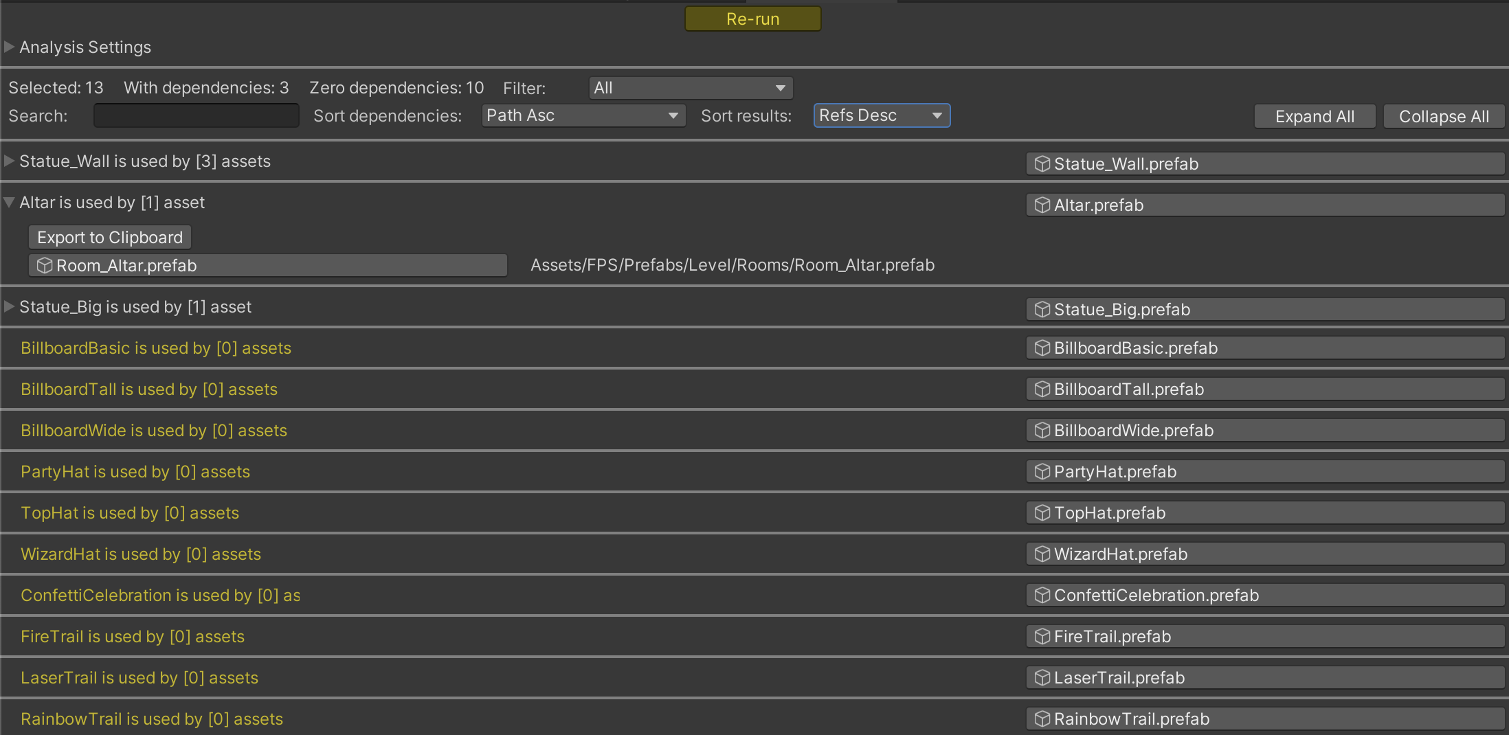 Unity Dependencies Hunter screenshot 3